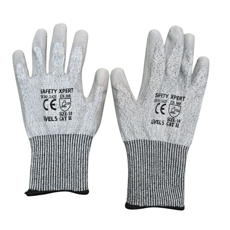SAFETY XPERT Level 5 Cut Resistant Gloves - Industrial Anti-Cut Gloves Safety Xpert